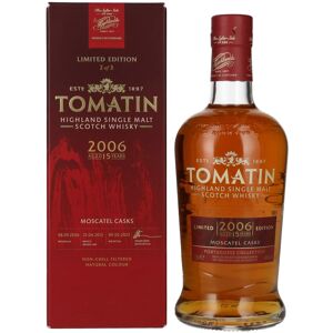 Tomatin Whisky Tomatin 15 Years Old Portuguese Collection MOSCATEL CASKS 2006 46% Vol. 0,7l in geschenkverpakking Tomatin Whisky Tomatin 15 Years Old Portuguese Collection MOSCATEL CASKS 2006 46% Vol. 0,7l in geschenkverpakking