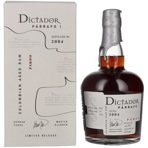 Dictador rum Dictador PÁRRAFO I 18 Years Old PARDO Vintage 2004 41% Vol. 0,7l in geschenkverpakking Dictador rum Dictador PÁRRAFO I 18 Years Old PARDO Vintage 2004 41% Vol. 0,7l in geschenkverpakking