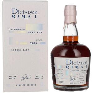Dictador rum Dictador RIMA 1 16 Years Old SHERRY Cask Vintage 2006 44% Vol. 0,7l in geschenkverpakking Dictador rum Dictador RIMA 1 16 Years Old SHERRY Cask Vintage 2006 44% Vol. 0,7l in geschenkverpakking