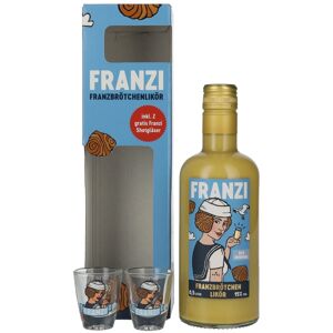 Franzi Likör Franzi Franzbrötchen Likör 15% Vol. 0,5l in geschenkverpakking met 2 Shotgläser Franzi Likör Franzi Franzbrötchen Likör 15% Vol. 0,5l in geschenkverpakking met 2 Shotgläser