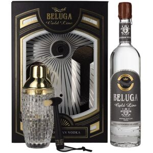 Beluga Wodka Beluga Gold Line Noble Russian Vodka 40% Vol. 0,7l in geschenkverpakking met Pinsel en Shaker Beluga Wodka Beluga Gold Line Noble Russian Vodka 40% Vol. 0,7l in geschenkverpakking met Pinsel en Shaker