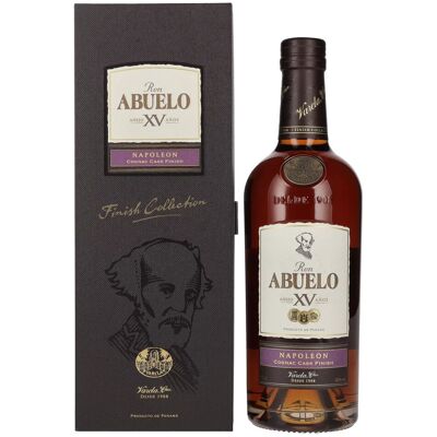 Ron Abuelo Añejo XV Años NAPOLEON Cognac Cask Finish 40% Vol. 0,7l in geschenkverpakking Ron Abuelo Añejo XV Años NAPOLEON Cognac Cask Finish 40% Vol. 0,7l in geschenkverpakking