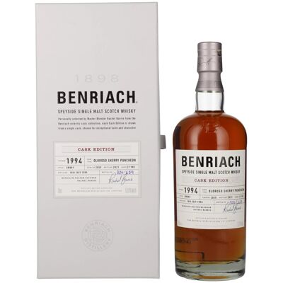 Benriach 27 Years Old Smoky CASK EDITION Oloroso Sherry Vintage 1994 53% Vol. 0,7l in geschenkverpakking Benriach 27 Years Old Smoky CASK EDITION Oloroso Sherry Vintage 1994 53% Vol. 0,7l in geschenkverpakking