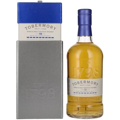 Tobermory Whisky Tobermory 18 Years Old BOURBON FINISH 46,3% Vol. 0,7l in geschenkverpakking Tobermory Whisky Tobermory 18 Years Old BOURBON FINISH 46,3% Vol. 0,7l in geschenkverpakking
