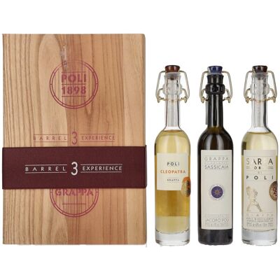 Poli Grappa & Gedistilleerd Poli Grappa Baby Pack ORO 40% Vol. 3x0,1l in Holzkiste Poli Grappa & Gedistilleerd Poli Grappa Baby Pack ORO 40% Vol. 3x0,1l in Holzkiste