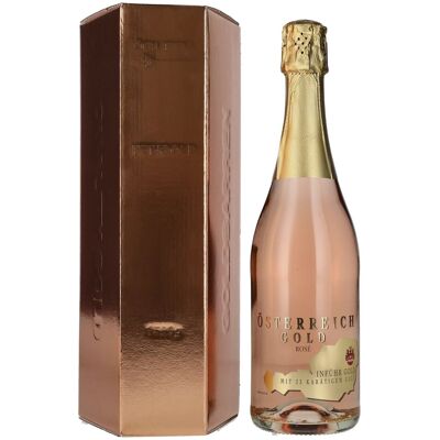 Wijn- en mousserende wijnkelder Inführ Österreich Gold Rosé - met 23 Karat Blattgold 9,5% Vol. 0,75l in geschenkverpakking Wijn- en mousserende wijnkelder Inführ Österreich Gold Rosé - met 23 Karat Blattgold 9,5% Vol. 0,75l in geschenkverpakking