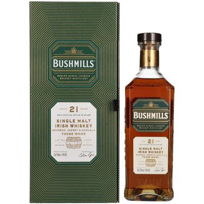 Bushmills 21 Years Old RARE Single Malt Irish Whiskey 46% Vol. 0,7l in geschenkverpakking Bushmills 21 Years Old RARE Single Malt Irish Whiskey 46% Vol. 0,7l in geschenkverpakking