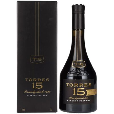 Torres 15 RESERVA PRIVADA Brandy 40% Vol. 0,7l in geschenkverpakking Torres 15 RESERVA PRIVADA Brandy 40% Vol. 0,7l in geschenkverpakking