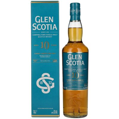 Glen Scotia 10 Years Old Classic Campbeltown Malt 40% Vol. 0,7l in geschenkverpakking Glen Scotia 10 Years Old Classic Campbeltown Malt 40% Vol. 0,7l in geschenkverpakking