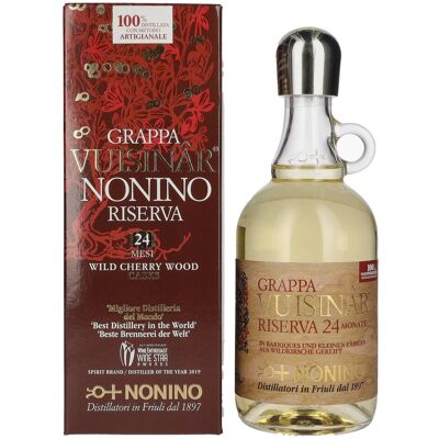 Nonino Grappa Vuisinâr Riserva 24 Mesi 41% Vol. 0,7l in geschenkverpakking Nonino Grappa Vuisinâr Riserva 24 Mesi 41% Vol. 0,7l in geschenkverpakking