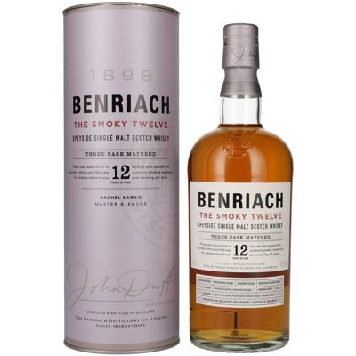 Benriach THE SMOKY TWELVE Three Cask Matured Speyside Single Malt 46% Vol. 0,7l in geschenkverpakking Benriach THE SMOKY TWELVE Three Cask Matured Speyside Single Malt 46% Vol. 0,7l in geschenkverpakking