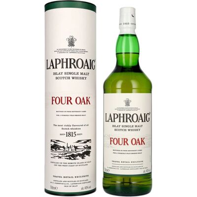 Laphroaig FOUR OAK Travel Retail Exclusive 40% Vol. 1l in geschenkverpakking Laphroaig FOUR OAK Travel Retail Exclusive 40% Vol. 1l in geschenkverpakking