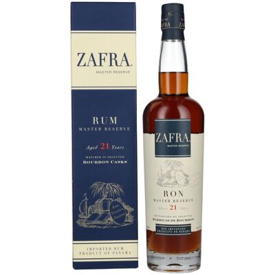 Zafra Ron Zafra Añejo 21 Años Ron Master Reserve 40% Vol. 0,7l in geschenkverpakking Zafra Ron Zafra Añejo 21 Años Ron Master Reserve 40% Vol. 0,7l in geschenkverpakking