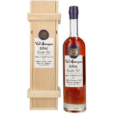 Vieil Armagnac Delord Vintage Récolte 1987 40% Vol. 0,7l in Holzkiste Vieil Armagnac Delord Vintage Récolte 1987 40% Vol. 0,7l in Holzkiste
