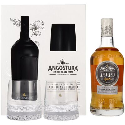 Angostura 1919 Premium Gold Rum Deluxe Aged Blend 40% Vol. 0,7l in geschenkverpakking met 2 Bril Angostura 1919 Premium Gold Rum Deluxe Aged Blend 40% Vol. 0,7l in geschenkverpakking met 2 Bril