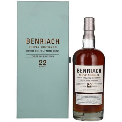 Benriach 22 Years Old Triple Distilled Three Cask Matured Single Malt 46,8% Vol. 0,7l in geschenkverpakking Benriach 22 Years Old Triple Distilled Three Cask Matured Single Malt 46,8% Vol. 0,7l in geschenkverpakking