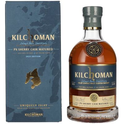 Kilchoman PX Sherry Cask Matured Islay Single Malt Scotch Whisky 2023 50% Vol. 0,7l in geschenkverpakking Kilchoman PX Sherry Cask Matured Islay Single Malt Scotch Whisky 2023 50% Vol. 0,7l in geschenkverpakking