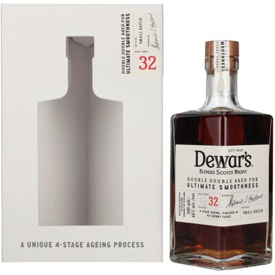 Dewar's 32 Years Old Double Double Aged Blended Scotch Whisky 46% Vol. 0,5l in geschenkverpakking Dewar's 32 Years Old Double Double Aged Blended Scotch Whisky 46% Vol. 0,5l in geschenkverpakking