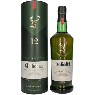 Glenfiddich 12 Years Old Single Malt Scotch Whisky 40% Vol. 1l in geschenkverpakking Glenfiddich 12 Years Old Single Malt Scotch Whisky 40% Vol. 1l in geschenkverpakking