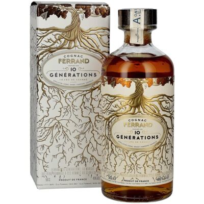 Cognac Ferrand 10 GÉNÉRATIONS 1er Cru de Cognac Grande Champagne 46% Vol. 0,5l in geschenkverpakking Cognac Ferrand 10 GÉNÉRATIONS 1er Cru de Cognac Grande Champagne 46% Vol. 0,5l in geschenkverpakking
