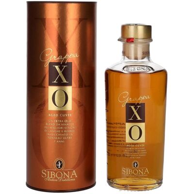 Sibona Grappa XO Aged Cuvée 44% Vol. 0,5l in geschenkverpakking Sibona Grappa XO Aged Cuvée 44% Vol. 0,5l in geschenkverpakking