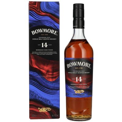 Bowmore 14 Years Old Bordeaux Cask Finish Islay Single Malt 43% Vol. 0,7l in geschenkverpakking Bowmore 14 Years Old Bordeaux Cask Finish Islay Single Malt 43% Vol. 0,7l in geschenkverpakking