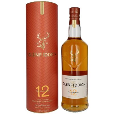 Glenfiddich 12 Years Old Rum Cask Single Malt Travel Exclusive 43% Vol. 1l in geschenkverpakking Glenfiddich 12 Years Old Rum Cask Single Malt Travel Exclusive 43% Vol. 1l in geschenkverpakking