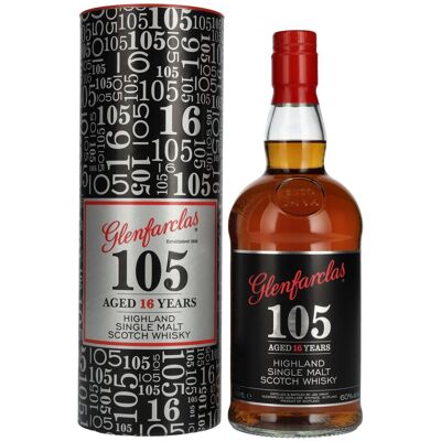 Glenfarclas 105 16 Years Old CASK STRENGTH Highland Single Malt 60% Vol. 0,7l in geschenkverpakking Glenfarclas 105 16 Years Old CASK STRENGTH Highland Single Malt 60% Vol. 0,7l in geschenkverpakking