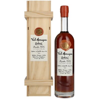Vieil Armagnac Delord Vintage Récolte 1975 40% Vol. 0,7l in Holzkiste Vieil Armagnac Delord Vintage Récolte 1975 40% Vol. 0,7l in Holzkiste