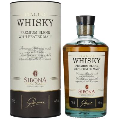 Sibona PREMIUM BLEND WITH PEATED MALT Italian Whisky 44% Vol. 0,7l in geschenkverpakking Sibona PREMIUM BLEND WITH PEATED MALT Italian Whisky 44% Vol. 0,7l in geschenkverpakking