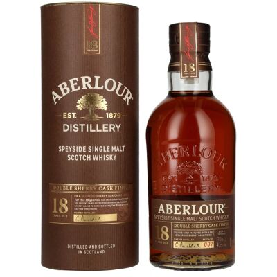 Aberlour 18 Years Old Double Sherry Cask Finish Batch No. 007 43% Vol. 0,7l in geschenkverpakking Aberlour 18 Years Old Double Sherry Cask Finish Batch No. 007 43% Vol. 0,7l in geschenkverpakking