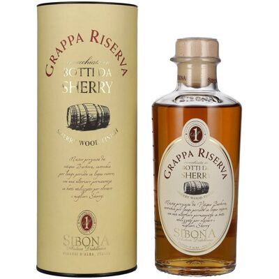 Sibona GRAPPA RISERVA Botti da SHERRY 40% Vol. 0,5l in geschenkverpakking Sibona GRAPPA RISERVA Botti da SHERRY 40% Vol. 0,5l in geschenkverpakking