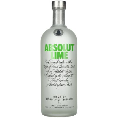 Absolut Wodka Absolut LIME Flavored Vodka 40% Vol. 1l Absolut Wodka Absolut LIME Flavored Vodka 40% Vol. 1l