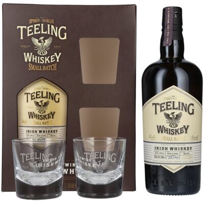 Teeling Whiskey SMALL BATCH Irish Whiskey Rum Cask 46% Vol. 0,7l in geschenkverpakking met 2 Bril Teeling Whiskey SMALL BATCH Irish Whiskey Rum Cask 46% Vol. 0,7l in geschenkverpakking met 2 Bril