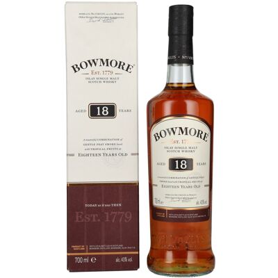 Bowmore 18 Years Old Islay Single Malt Scotch Whisky 43% Vol. 0,7l in geschenkverpakking Bowmore 18 Years Old Islay Single Malt Scotch Whisky 43% Vol. 0,7l in geschenkverpakking