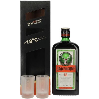 Jägermeister 35% Vol. 0,7l in geschenkverpakking met 2 Shotgläser Jägermeister 35% Vol. 0,7l in geschenkverpakking met 2 Shotgläser