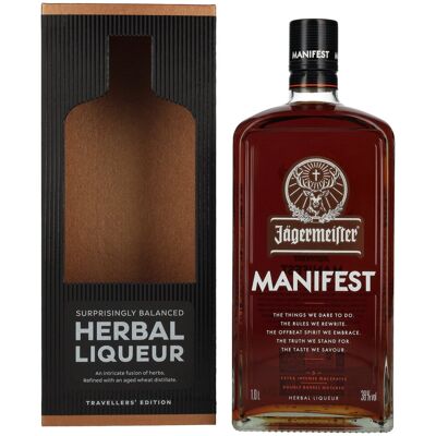 Jägermeister MANIFEST TRAVELLERS' EDITION Kräuterlikör 38% Vol. 1l in geschenkverpakking Jägermeister MANIFEST TRAVELLERS' EDITION Kräuterlikör 38% Vol. 1l in geschenkverpakking