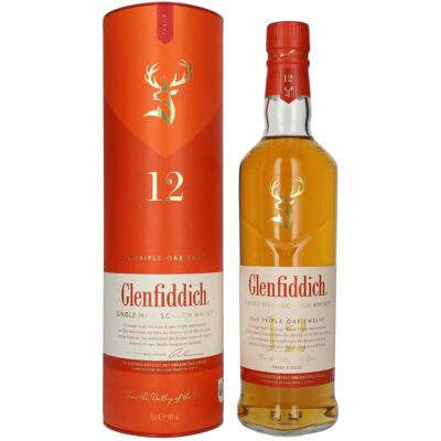 Glenfiddich 12 Years Old Triple Oak Single Malt 40% Vol. 0,7l in geschenkverpakking Glenfiddich 12 Years Old Triple Oak Single Malt 40% Vol. 0,7l in geschenkverpakking