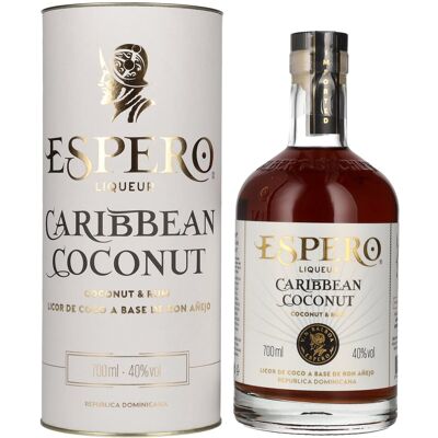 Ron Espero Caribbean Coconut & Rum Liqueur 40% Vol. 0,7l in geschenkverpakking Ron Espero Caribbean Coconut & Rum Liqueur 40% Vol. 0,7l in geschenkverpakking