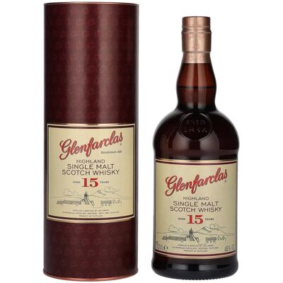 Glenfarclas 15 Years Old Highland Single Malt Scotch Whisky 46% Vol. 0,7l in geschenkverpakking Glenfarclas 15 Years Old Highland Single Malt Scotch Whisky 46% Vol. 0,7l in geschenkverpakking