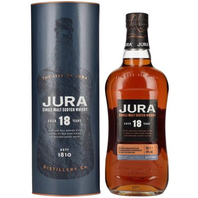 Jura 18 Years Old Single Malt Scotch Whisky 44% Vol. 0,7l in geschenkverpakking Jura 18 Years Old Single Malt Scotch Whisky 44% Vol. 0,7l in geschenkverpakking