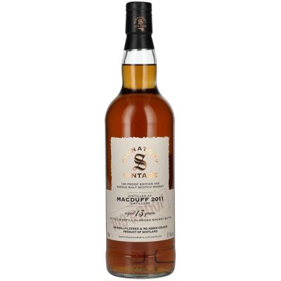 Ondertekenaar Vintage Signatory Vintage 100 Proof Edition MACDUFF 13 Years Old Single Malt #55 2011 57,1% Vol. 0,7l Ondertekenaar Vintage Signatory Vintage 100 Proof Edition MACDUFF 13 Years Old Single Malt #55 2011 57,1% Vol. 0,7l