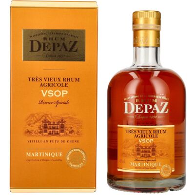 Depaz Rhum Très Agricole Vieux VSOP 45% Vol. 0,7l in geschenkverpakking Depaz Rhum Très Agricole Vieux VSOP 45% Vol. 0,7l in geschenkverpakking