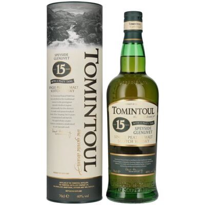 Tomintoul 15 Years Old WITH A PEATY TANG 40% Vol. 0,7l in geschenkverpakking Tomintoul 15 Years Old WITH A PEATY TANG 40% Vol. 0,7l in geschenkverpakking