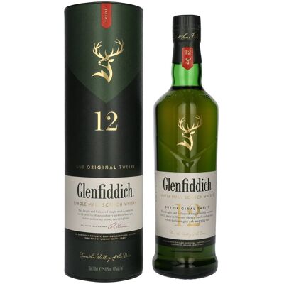 Glenfiddich OUR ORIGINAL TWELVE 12 Years Old Single Malt Scotch Whisky 40% Vol. 0,7l in geschenkverpakking Glenfiddich OUR ORIGINAL TWELVE 12 Years Old Single Malt Scotch Whisky 40% Vol. 0,7l in geschenkverpakking