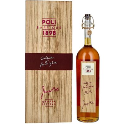 Poli Grappa & Gedistilleerd Poli Grappa Barrique 1898 Solera di Famiglia 55% Vol. 0,7l in Holzkiste Poli Grappa & Gedistilleerd Poli Grappa Barrique 1898 Solera di Famiglia 55% Vol. 0,7l in Holzkiste