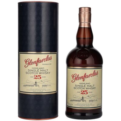 Glenfarclas 25 Years Old Highland Single Malt Scotch Whisky 43% Vol. 0,7l in geschenkverpakking Glenfarclas 25 Years Old Highland Single Malt Scotch Whisky 43% Vol. 0,7l in geschenkverpakking