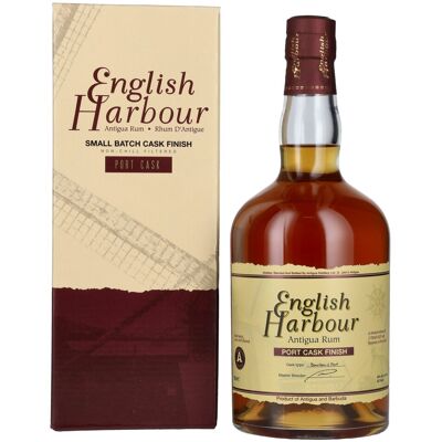 Engelse haven rum English Harbour PORT CASK FINISH Small Batch Antigua Rum 46% Vol. 0,7l in geschenkverpakking Engelse haven rum English Harbour PORT CASK FINISH Small Batch Antigua Rum 46% Vol. 0,7l in geschenkverpakking