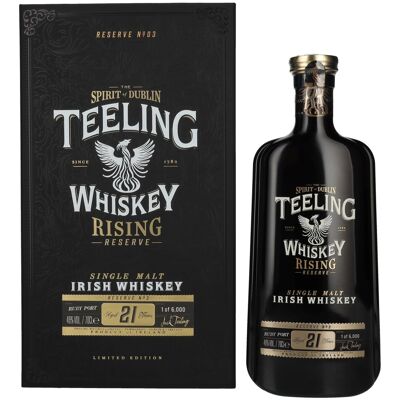 Teeling Whiskey 21 Years Old Single Malt RISING RESERVE No. 3 46% Vol. 0,7l in geschenkverpakking Teeling Whiskey 21 Years Old Single Malt RISING RESERVE No. 3 46% Vol. 0,7l in geschenkverpakking