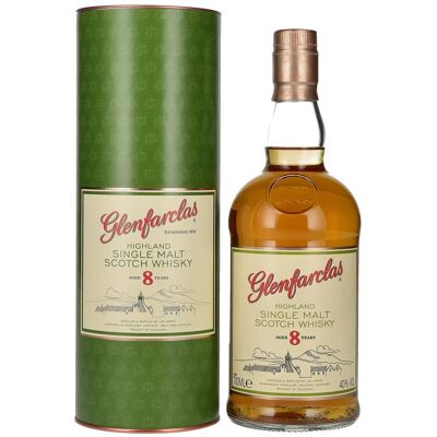 Glenfarclas 8 Years Old Highland Single Malt Scotch Whisky 40% Vol. 0,7l in geschenkverpakking Glenfarclas 8 Years Old Highland Single Malt Scotch Whisky 40% Vol. 0,7l in geschenkverpakking